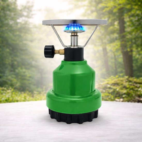 Camping Gasstel - Kooktoestel Outdoor - Koken Buiten - Compact Ontwerp - 12x12x18.6 cm - Groen