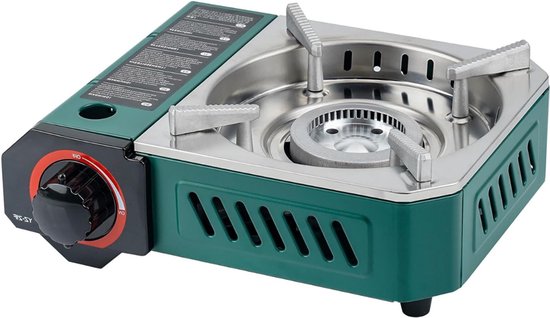 Camping Gasstel - Onlyfire Gasfornuis Compact Met Draagtas - Draagbaar Gasfornuis - Kampeergasfornuis - 2000 W - 25 × 19 × 8,5 Cm - Groen - Minigas - Kampeerfornuis van Merkloos