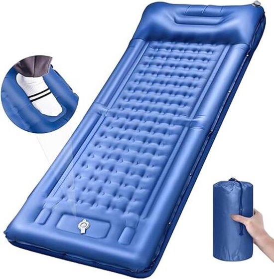 Camping isolatiemat, extra dik, 12,7 cm, opblaasbare slaapmat met kussen, geïntegreerde pomp, oversized matras, super draagbare rugzakreizen, slaapmat voor wandelen, tent, reizen van Boundary Life