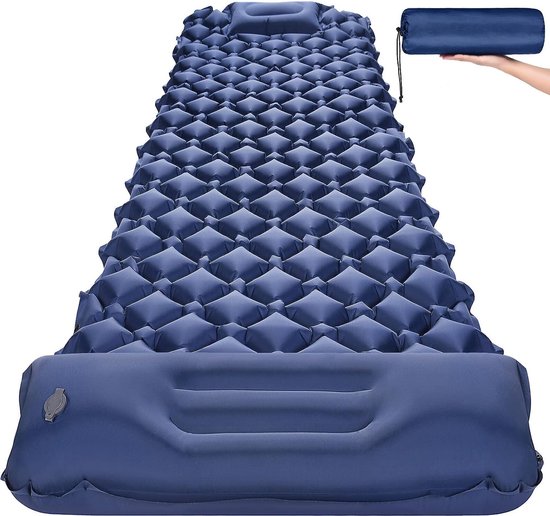 Camping isolerende slaapmat, outdoor, zelfopblazend luchtmatras, verbredend, opblaasbaar matras met voetpers, pomp, ultralicht, waterdicht, per hikemat, voor reizen, tenten, strand, trekking