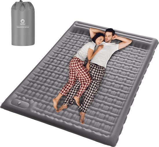 Camping isomat, zelfopblazend met voetpomp, 12 cm ultra-dik, verbeterde ondersteuning, opblaasbaar campingmatras, ultralicht, waterdicht, outdoor luchtmatras voor wandelen, rugzak van Camp
