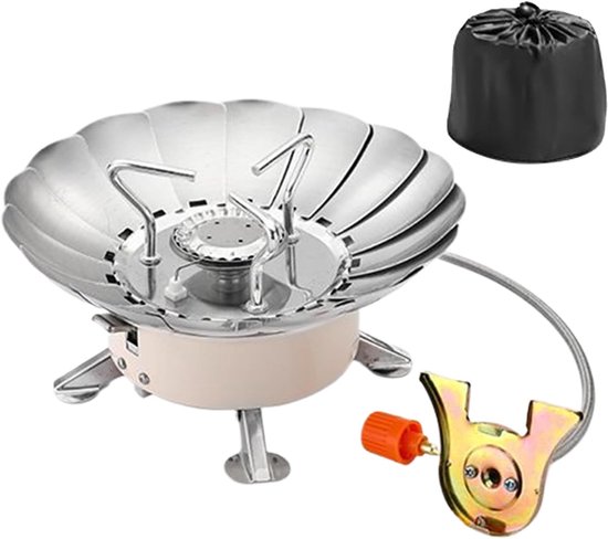 Camping Keuken - Kooktoestel Buiten - Kamperen Wandelen - Automatische Ontsteking - 13 cm - Zilver