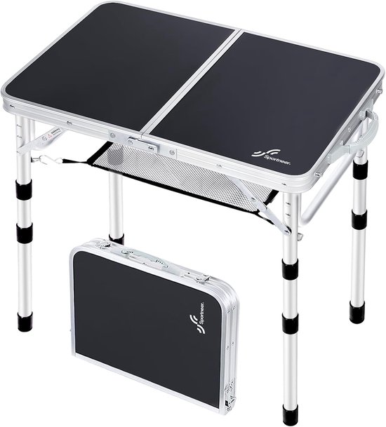Camping Keukentafel Opvouwbaar – Draagbare Kooktafel met Opbergkast, Windscherm en Lamphouder – Outdoor Campingkast – Aluminium Campingtafel – Voor Kamperen en Barbecue