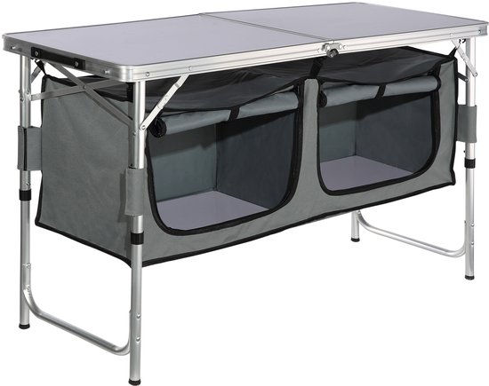 Camping Keukentafel - Opvouwbare Draagbare Kookstation - 3 Verstelbare Hoogtes - Compact en Lichtgewicht van Camping