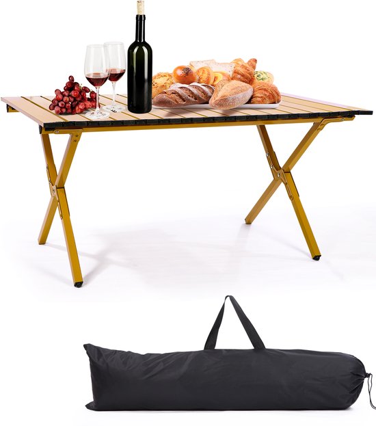 Camping klaptafel - Buitentafel - Draagbare opvouwbare picknicktafel - Eettafel met één laag - Voor tuin, wandelen, barbecue, vissen, picknick - 90 cm van Merkloos