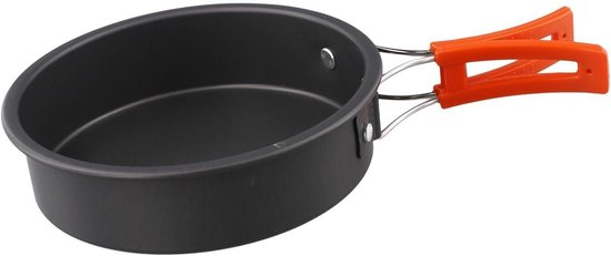Camping Koekenpan - Outdoor Kookgerei - Buiten Koken - Opvouwbaar Lichtgewicht - 18 cm Diameter - Zilverkleurig