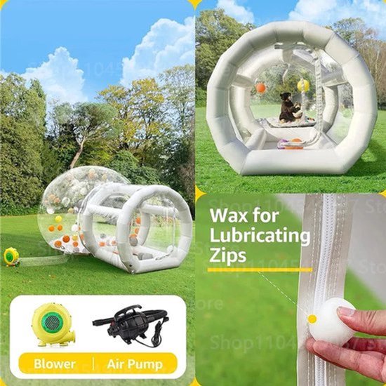 Camping Koepel Bubble Tent - Partytent - Tent - Partytenten- 3M Diameter - Transparante -Opblaasbare - Pop Up Tent - Met Blower – voor Bruiloften, Verjaardagen & Feestdecoratie
