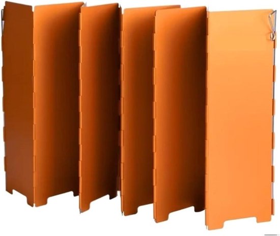 Camping Kook Windscherm - Fornuis Windbescherming - Buiten Koken - Opvouwbaar Aluminium - 81.5 x 24 cm - Oranje