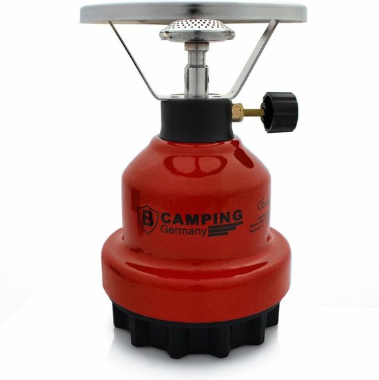Camping - kookpit/kookstel - met gasbrander - rood - 670 gram van Merkloos