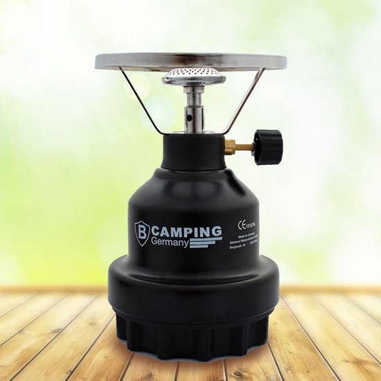 Camping - kookpit/kookstel - met gasbrander - zwart - 670 gram van Mobilize.