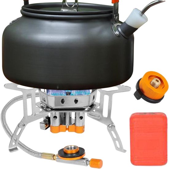 Camping Kookplaat - Opvouwbare Brander - Buiten Koken - Windbestendig Ontwerp - 2800W Vermogen - Zilver