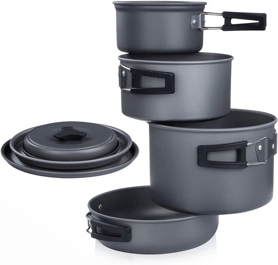 Camping Kookset voor 4-5 Personen - 7-delige Pannenset