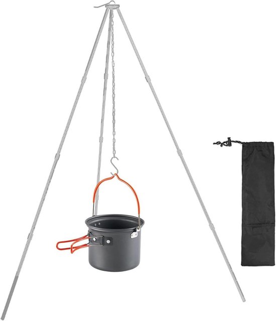 Camping Kookstatief - Outdoor Statief - Buiten Koken - Verstelbare Ketting - 0.5 kg - Aluminium