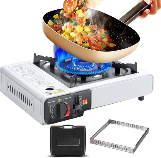 Camping Kookstel - Draagbare Grill - Outdoor Koken - Dubbele Brandereenheid - Compact Ontwerp - Metaal van Camping