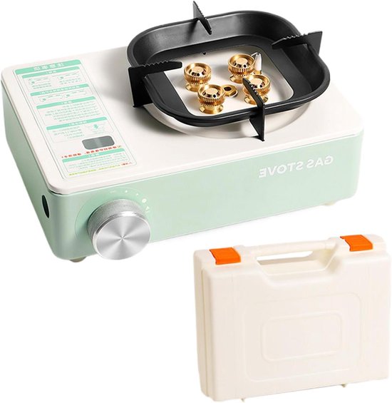 Camping Kookstel - Draagbare Kachel - Buiten Koken - Automatische Ontsteking - 27.5x19.3x13cm - Lichtgroen
