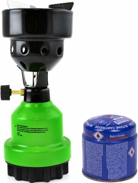 Camping kookstel/kookpit - metaal - groen - incl. gas navulling priktank van Cadac