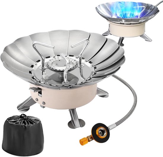 Camping Kooktoestel - Buitenbrander - Koken op Reis - Inklapbaar Ontwerp - 13.5 cm Hoog - Zilver