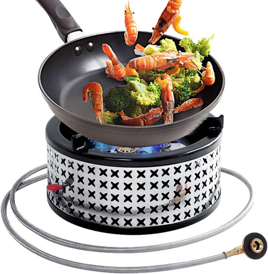 Camping Kooktoestel - Buitenfornuis Gasbrander - Outdoor Koken - Pure Blauwe Vlam - 272 x 259 x 161 cm - Zilver