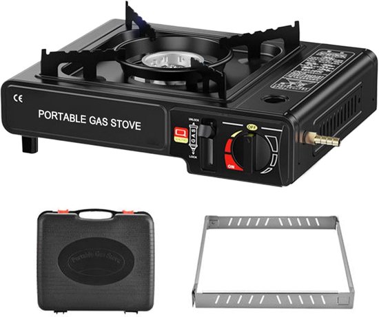 Camping Kooktoestel - Cassette Fornuis - Outdoor Koken - 2-in-1 Functie - 36x28x9.2cm