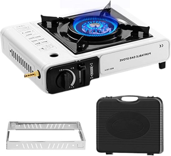 Camping Kooktoestel - Draagbaar Fornuis - Buiten Koken - Snelle Opwarming - 357L x 317B x 96H cm - Zwart