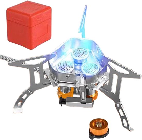 Camping Kooktoestel - Draagbaar Fornuis - Outdoor Koken - Piëzo Ontsteking - 12800 W - Zwart