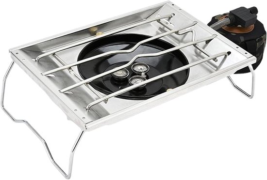 Camping Kooktoestel - Draagbaar Gasfornuis - Outdoor Koken - Krachtige Vlam - Lichtgewicht Ontwerp - Zilver