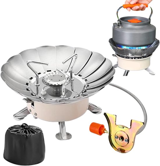 Camping Kooktoestel - Draagbare Brander - Outdoor Koken - Inklapbaar Ontwerp - 13.5 cm Hoog - Zilver