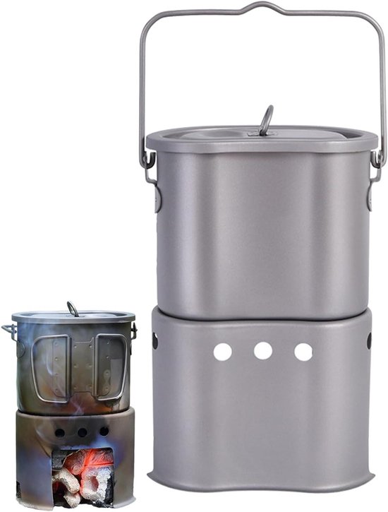 Camping Kooktoestel - Draagbare Keukenset - Outdoor Koken - Compact Nestontwerp - 22 x 15 x 12 cm - Metaal
