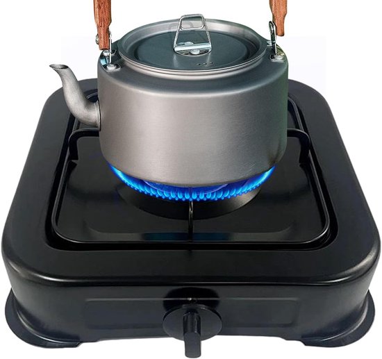 Camping kooktoestel - Enkelbrander kookset - Buiten koken - Weerbestendig systeem - 33 cm breed - Zwart