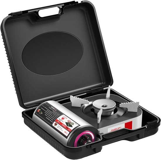 Camping Kooktoestel - Gasbrander Toestel - Buiten Koken - Efficiënte 3D Verbranding - 25.5L x 21.5B cm - Zilver