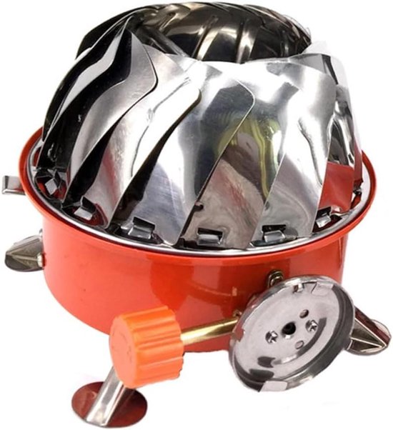Camping Kooktoestel - Gasfornuis Draagbaar - Buiten Koken - Winddicht Ontwerp - 10.5 x 10.5 x 10.5 cm - Zilver