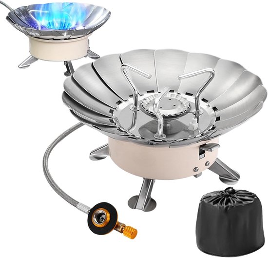 Camping Kooktoestel - Inklapbare Kookplaat - Outdoor Koken - Piëzo Ontsteking - 13.5 cm - Zilver