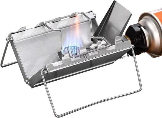 Camping Kooktoestel - Kampeerbrander Outdoor - Buiten Koken - Roestvrij Staal - 17 x 10 x 5 cm - Zilver van Merkloos