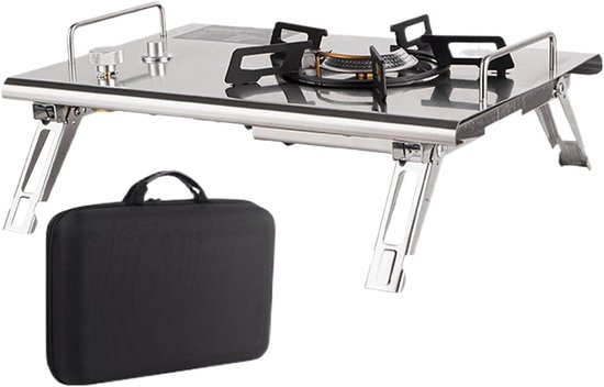 Camping Kooktoestel - Opvouwbare Brander - Koken Buiten - Roestvrij Staal - 415 x 29 x 105 cm - Zilver