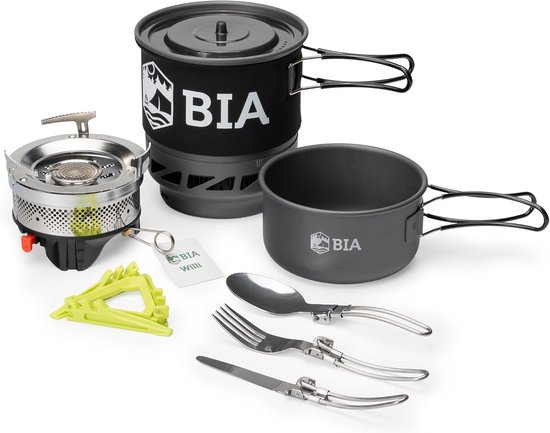 Camping kooktoestel set - Kampeerfornuis gasbrander - Outdoor koken wandelen - Compact lichtgewicht 1800 watt