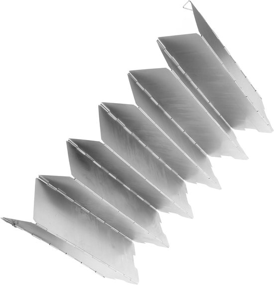 Camping Kooktoestel Windscherm - Buiten Kook Windbescherming - Stabiliteit Koken - Opvouwbaar Aluminium - 24 cm - Zilver