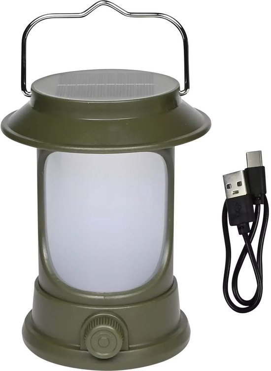 Camping lamp - kampeerlamp - ook als noodlamp bij stroomuitval - solar - oplaadbaar van Merkloos
