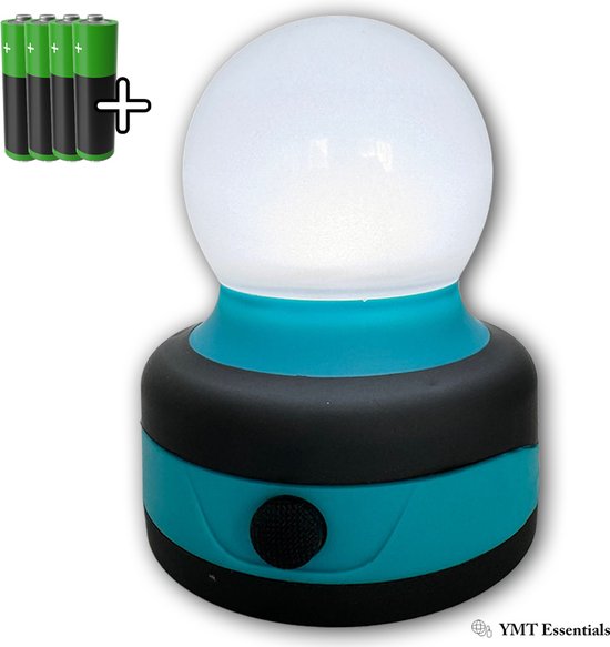 Camping lamp - Werkplaats lamp- Tent lamp - Incl batterijen - Led - Haak - Blauw - Magneet - Wit licht- Fel van Merkloos