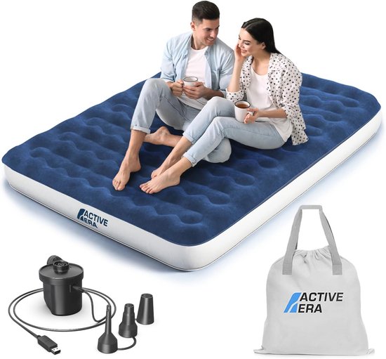 Camping Luchtbed met Oplaadbare Pomp - Opblaasbaar Kingsize Luchtmatras voor Kamperen en Gasten van Active Era