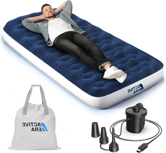 Camping Luchtbed met USB-Oplaadbare Pomp - Airbed Matras Kamperen Reistas Draagbare Luchtpomp - 99 x 203 x 22 cm van Camp
