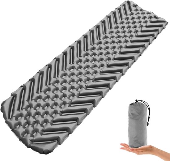 Camping Luchtmatras, lichte opblaasbare trekking-matras, waterdicht, voor wandelen in de open lucht, reizen, rugzakreizen, kleine verpakkingsmaat, drukgeoptimaliseerd, Case 5 van Camping