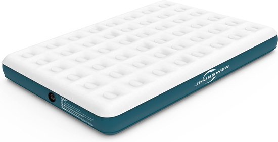 Camping Luchtmatras, Verhoogd Fluweelachtig Oppervlak, Tweepersoons Luchtmatras met Draagtas, Gemakkelijk op te blazen, Duurzaam Opblaasbaar Bed, voor Reizen, Gastenbed (Koningin zonder Pomp) van Camp
