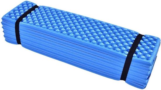 Camping Mat Foam - Slaapmat Kamperen - Buiten Slapen - Extra Warmte Reflectie - 192x56cm Uitgevouwen - Blauw van Merkloos