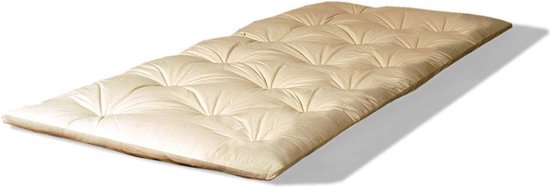 Camping Matras met Draagtas - Opvouwbaar Matras - Vouwmatras - Camping Matje - Slaapmat - Logeer Matras - Luchtmatras - Kampeer Matras - Camping Bedje - Katoen - 200 x 90 x 4.5 cm - Beige - van Imperatoris