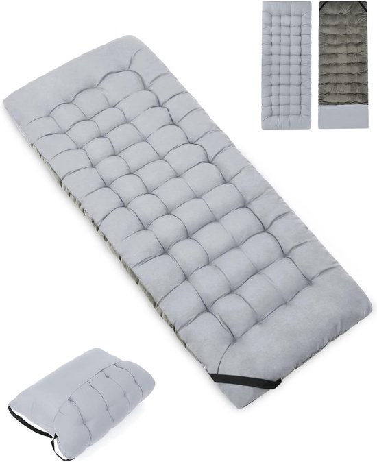 Camping Matras - Opvouwbaar Matras - Vouwmatras - Camping Matje - Slaapmat - Logeer Matras - Luchtmatras - Kampeer Matras - Camping Bedje - Katoen - 190 x 71 x 6 cm - Grijs - van Imperatoris