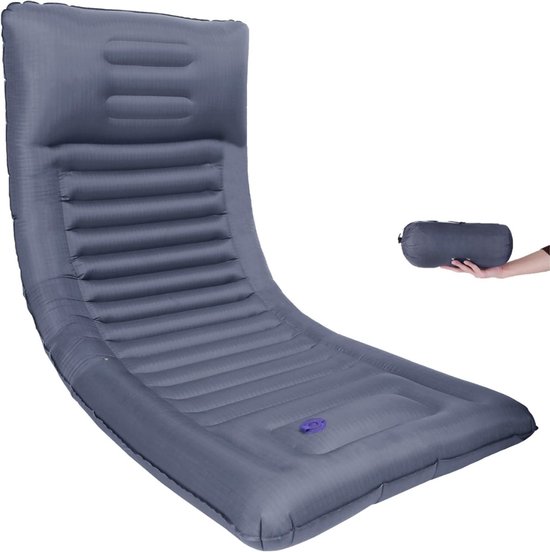Camping Matras - Opvouwbaar Matras - Vouwmatras - Camping Matje - Slaapmat - Logeer Matras - Luchtmatras - Kampeer Matras - Camping Bedje - Nylon - 186 x 76 x 12.5 cm - Grijs - van Imperatoris