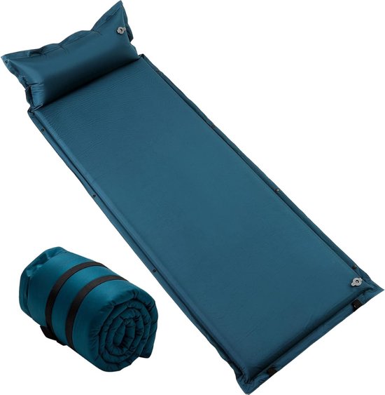 Camping Matras - Opvouwbaar Matras - Vouwmatras - Camping Matje - Slaapmat - Logeer Matras - Luchtmatras - Kampeer Matras - Camping Bedje - Polyester - Tot 150 kg - 190 x 60 x 5 cm - Blauw - van Imperatoris