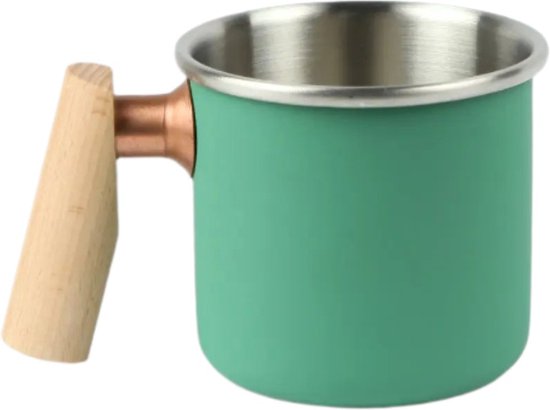 Camping mok - beker van roestvrĳ staal - kalas serie - 400ml - kleur groen