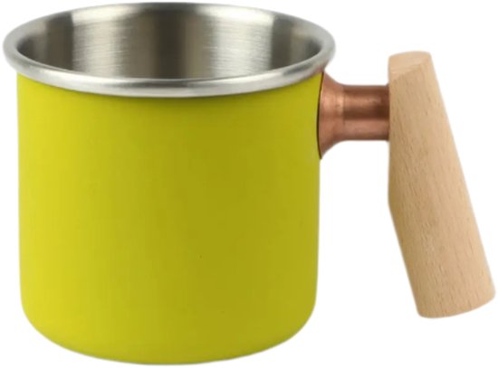 Camping mok - beker van roestvrĳ staal - kalas serie - 400ml - kleur olijfgroen