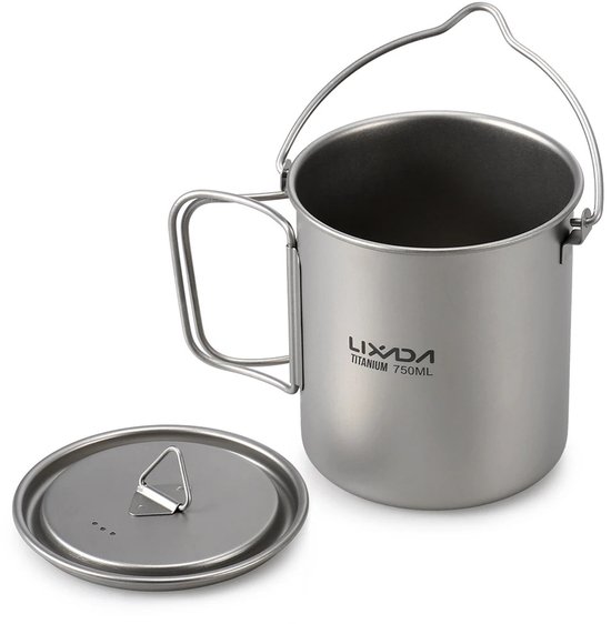 Camping - Mok - Camping Mok - Survival - Tafelgerei - Campingaz - Titanium - Survival Spullen - Picknick - Draagbaar - Bestek - Vork - Lepel